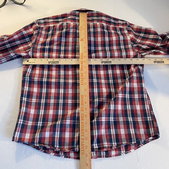 UNTUCKit Navarro Men's Long Sleeve Button Up Shirt Red Plaid, Small Cotton Blend - Picture 3 of 8